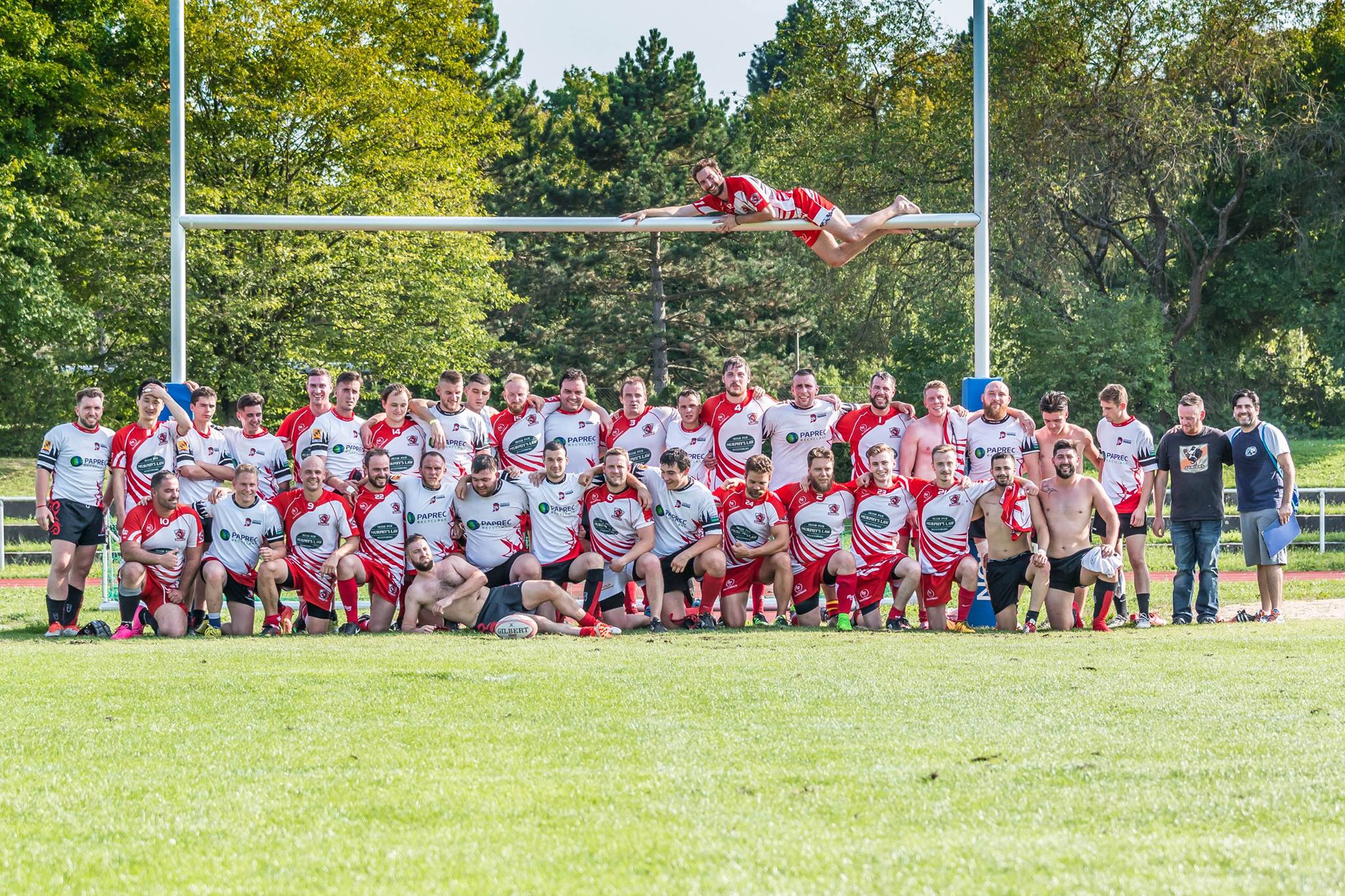 Rugbyspiel Herren, Mannschaftsfoto Verdun/Regensburg